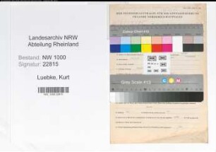 Entnazifizierung Kurt Luebke, geb. 11.07.1913 (Richter)