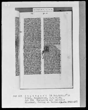 Bibel — Initiale M(arcus), Folio 396recto