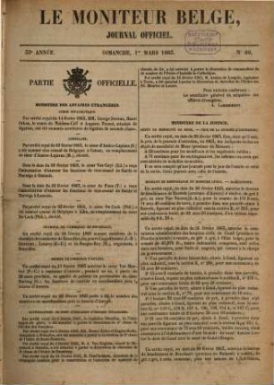 Moniteur belge : journal officiel = Belgisch staatsblad. 1863,3 = Jg. 33