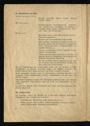 II. Bearbeitung von Holz
