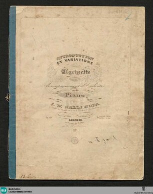 Introduction et variations pour clarinette : avec accompagnement d'orchestre ou de piano; op. 128