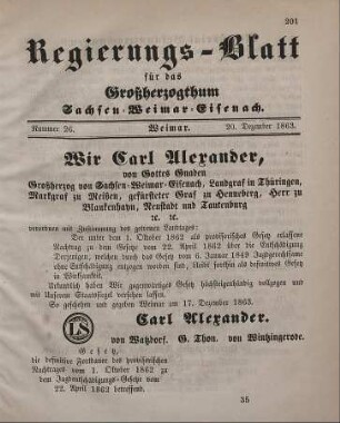 Nr. 26 : 20. Dezember 1863