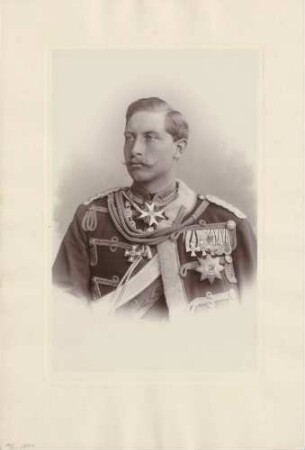 Kronprinz Friedrich Wilhelm in Uniform mit Auszeichnungen, Brustporträt.
