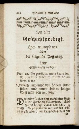 Die eilfte Geschichtpredigt. Spes triumphans. Oder die siegende Hoffnung