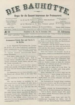 No. 52. Frankfurt a. M., den 28. Dezember 1912. 55. Jahrgang.