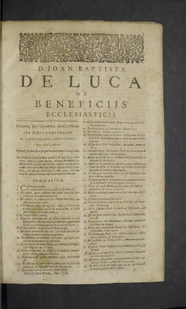 De Beneficijs Ecclesiasticis.