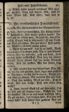 VI. Bei gottesdienstlichen Feuerlichkeiten