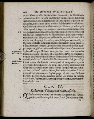 Cap. IV. Laborum & honorum compensatio.
