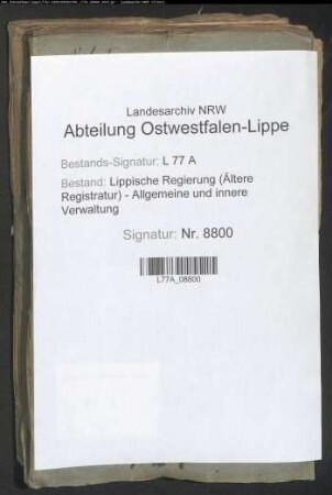 Landstraße von Lemgo nach Erder, Bd. 1