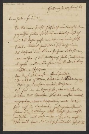 Brief an Julius Joseph Maier : 27.06.1868