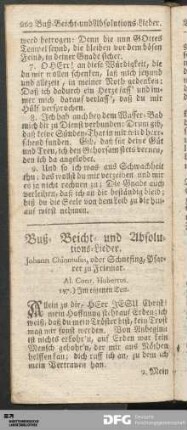 Buß- Beicht- und Absolutions-Lieder.