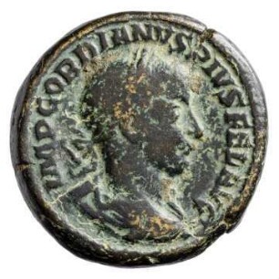 Münze, Sesterz, 241 - 244 n. Chr.