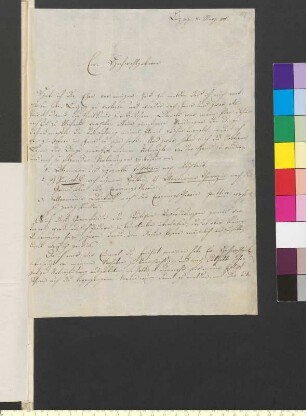Brief von Kilian, Konrad Joseph an Goethe, Johann Wolfgang von