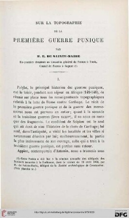 Sur la topographie de la première guerre punique