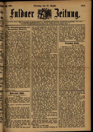 Ausgabe vom Dienstag, den 23. August 1887.