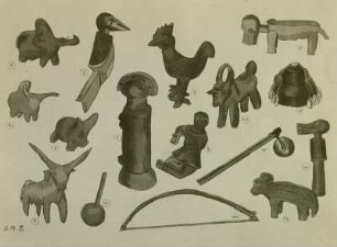 Spielzeug, u.a. Tierfiguren, Ostafrika