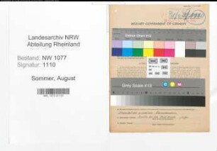 Entnazifizierung August Sommer , geb. 07.08.1908 (Angestellter)