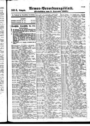 1614. Ausgabe. Samstag, 8. September 1917