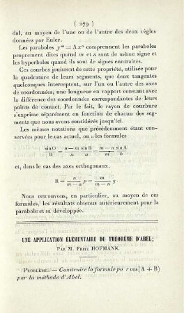 Une application élémentaire du théorème d'abel.