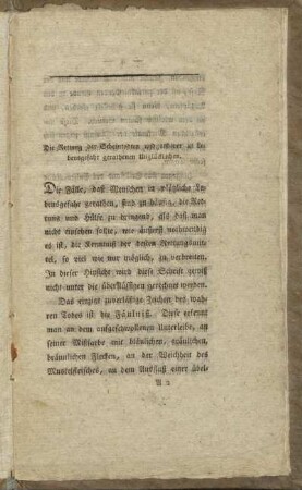 Die Rettung der Scheintodten und anderer in Lebensgefahr gerathenen Unglücklichen.