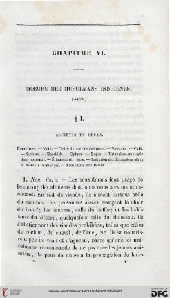 Chapitre VI: Moeurs de musulmans indigènes