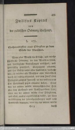 Zwölftes Kapitel von der politischen Ordnung überhaupt