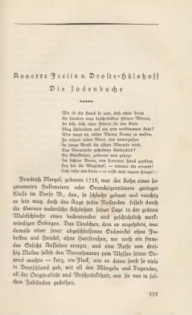 Annette Freiin v. Droste-Hülshoff - Die Judenbuche