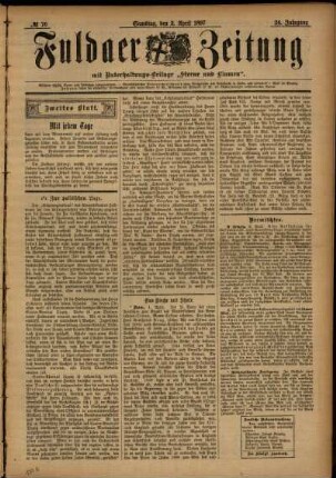 Zweite Ausgabe vom Samstag, den 03. April 1897.