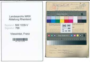 Entnazifizierung Franz Vlaswinkel , geb. 03.11.1898 (Polizeibeamter)