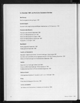 Im Dezember 1981 veröffentlichte Statistische Berichte