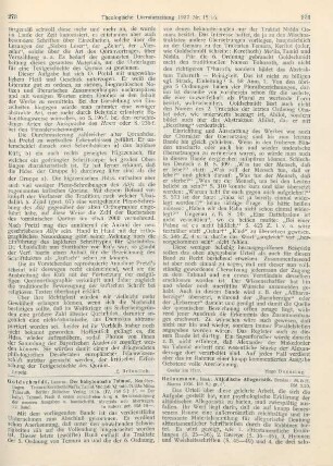 274-275 [Rezension] Heinemann, Isaak, Altjüdische Allegoristik