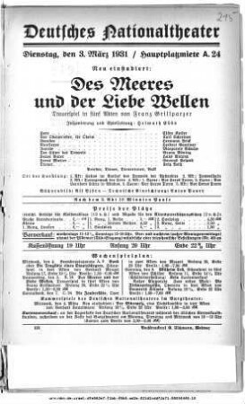 Des Meeres und der Liebe Wellen