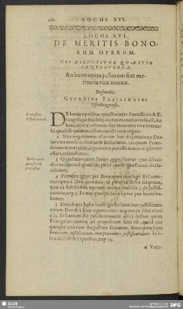Locus XVI. De Meritis Bonorum Operum