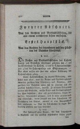 Erstes Hauptstück. - Fünftes Hauptstück.