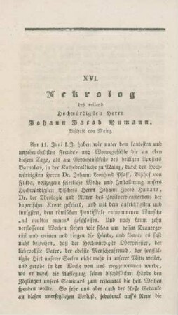 336-342 Nekrolog des weiland Hochwürdigen Herrn Johann Jacob Humann, Bischofs in Mainz