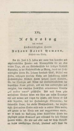 336-342 Nekrolog des weiland Hochwürdigen Herrn Johann Jacob Humann, Bischofs in Mainz