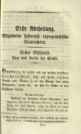 Erster Abschnitt. Lage und Größe der Stadt.