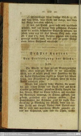 Sechstes Kapitel. Von Verfertigung der Würste