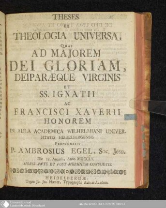 Theses Ex Theologia Universa