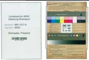 Entnazifizierung Friedrich Schroeder , geb. 14.08.1903 (Installateur)