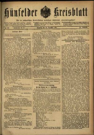 Ausgabe vom Samstag, den 21. Dezember 1918.