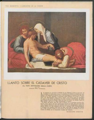 Tres momentos culminantes de la pasión - Llanto sobre el cadáver de Cristo