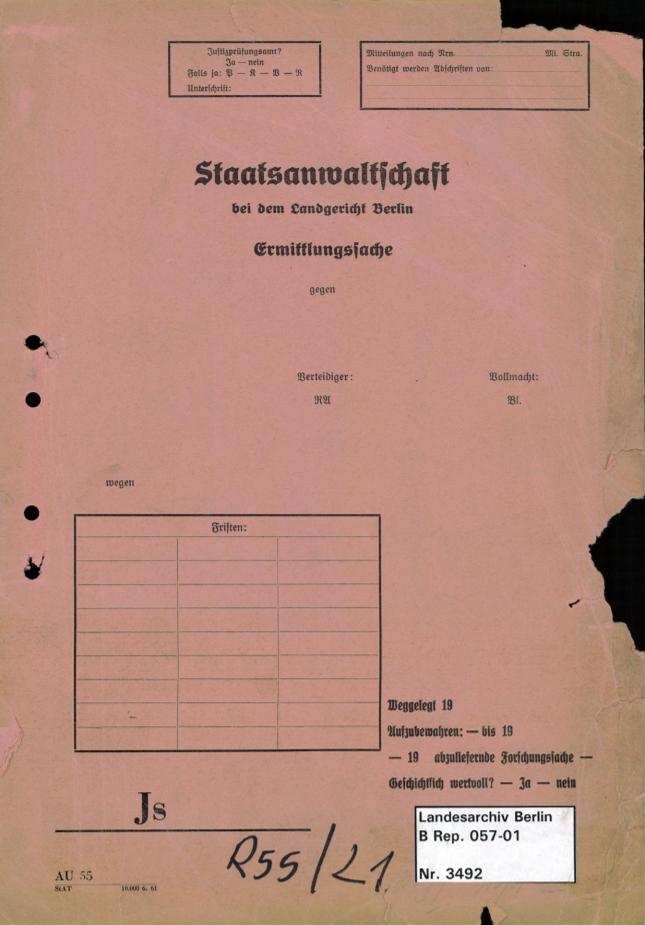 3492 | Digitalisierung: Landesarchiv Berlin