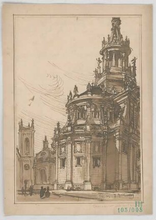 Fischer, Theodor; Berlin; National-Denkmal - Chor der Kirche (Perspektive)
