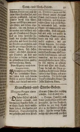 Kranckheits- und Sterbe-Gebete.