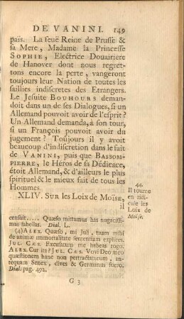 44. Il tourne en ridicule les Loix de Moïse.