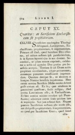 Caput XX. Quaeritur: an Sacrificium Eucharisticum sit propitiatorium