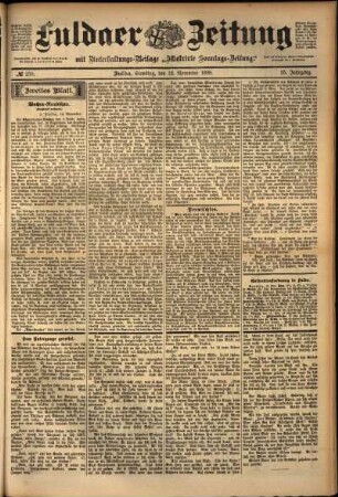 Zweite Ausgabe vom Samstag, den 12. November 1898.