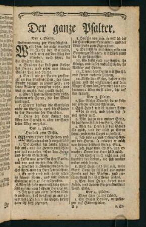 5-17, 1. Psalm. - 28. Psalm.
