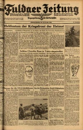 Ausgabe vom Sonntag, den 20. Juni 1943.